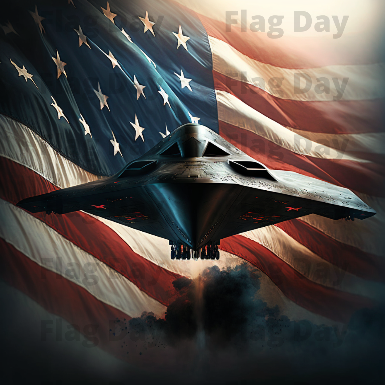 B2 Spirit with American Flag