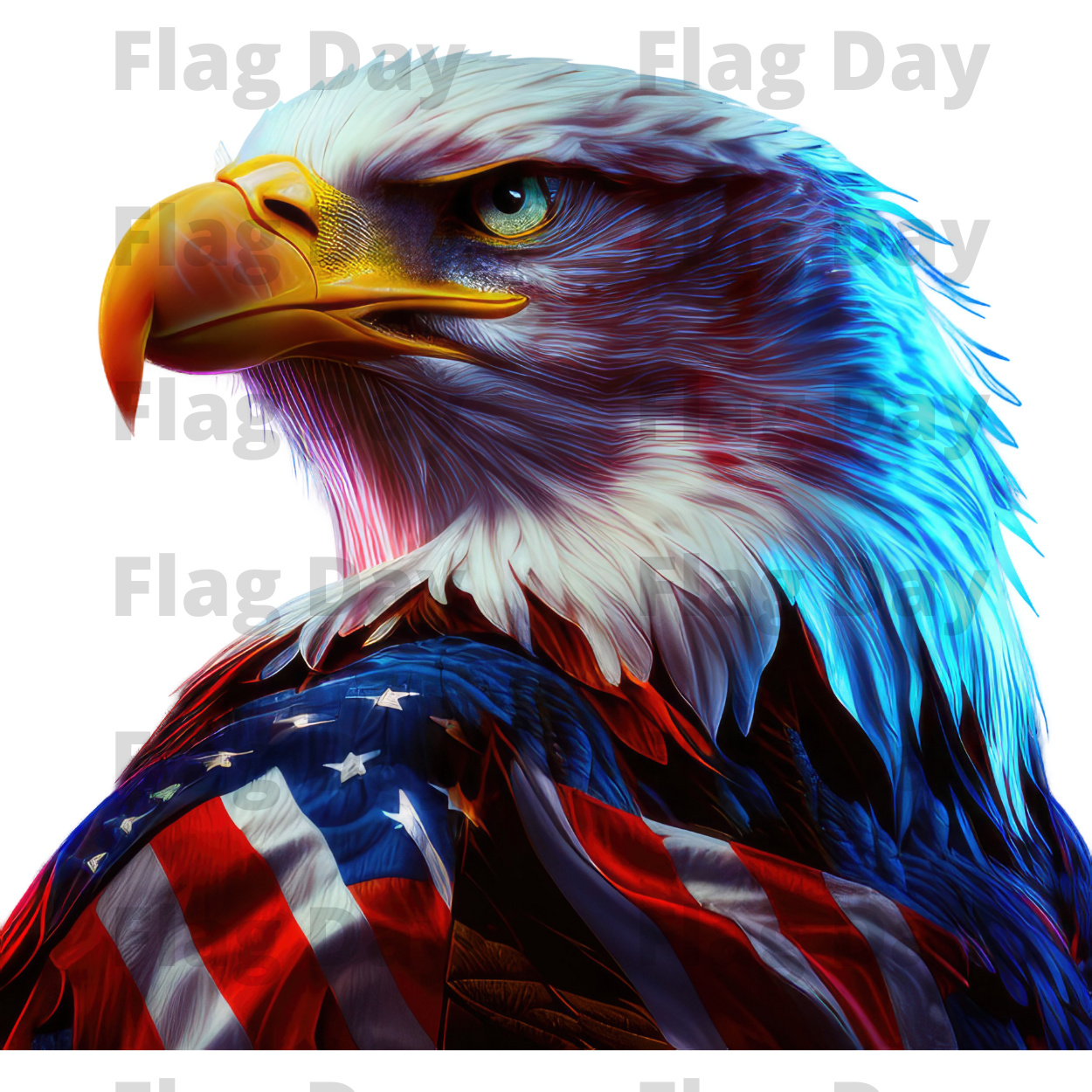 Bald Eagle with American Flag