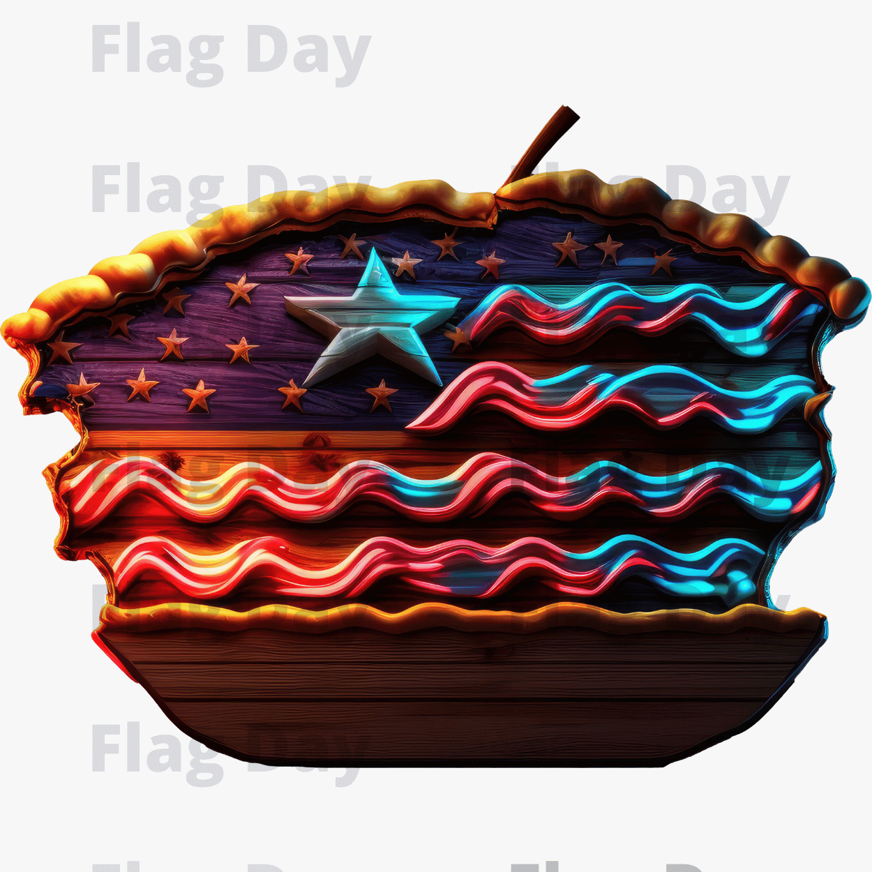 American Flag Pie Neon Large Star