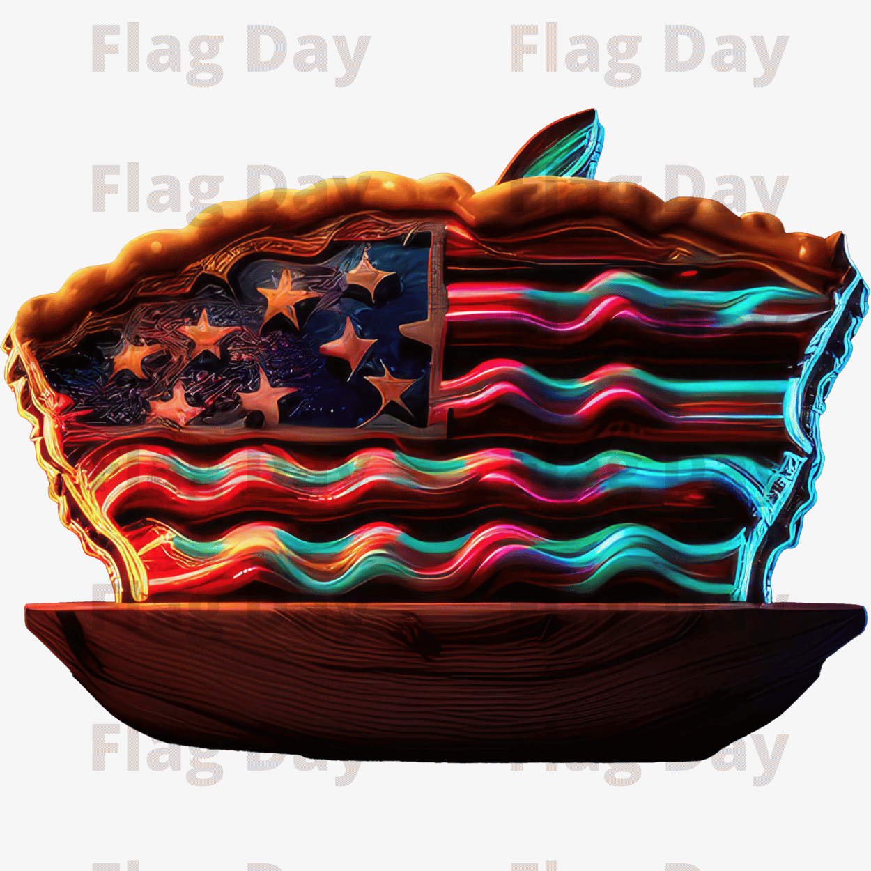 American Flag Pie Neon Leaf