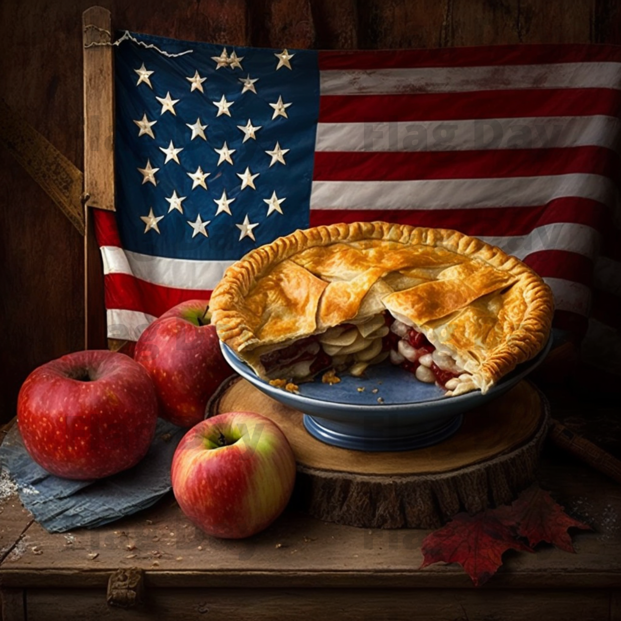 Apple Pie with American Flag