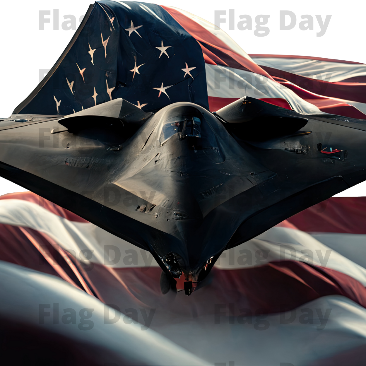 B2 Jet with Flowing American Flag